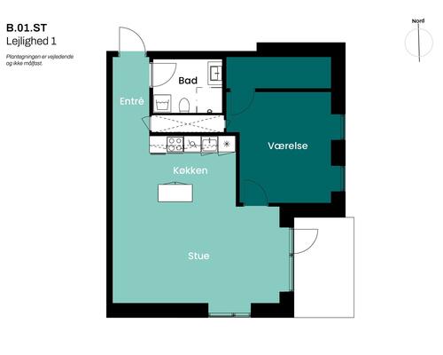 Stor 2 værelses Lejlighed til leje fra 2025 centralt i byen