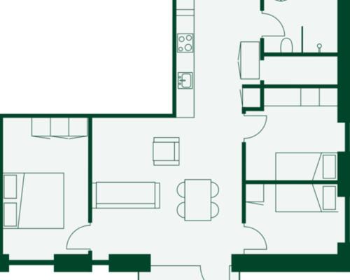 Flot 4 værelses lejlighed udlejes i Esbjerg