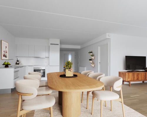 Stor 3-værelses med solrig altan