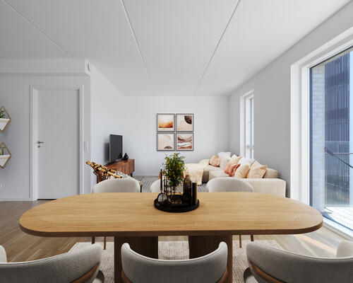 Stor 3-værelses med solrig altan