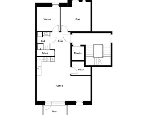 Stor 3-værelses med solrig altan