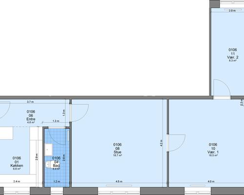 3 værelses lejlighed i Randers NV