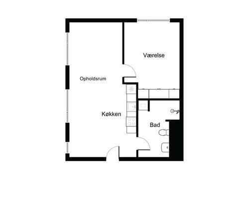 2 værelses lejlighed i Glostrup