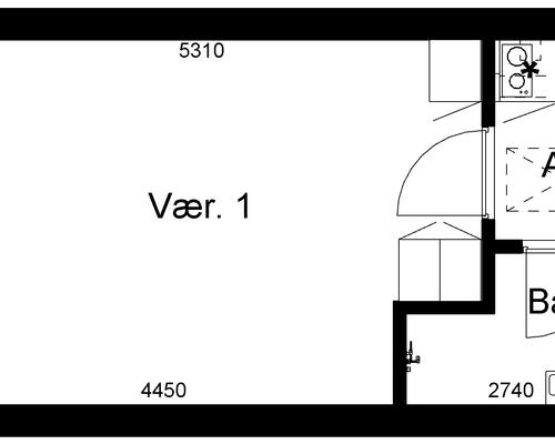 1 værelses lejlighed i Bjerringbro
