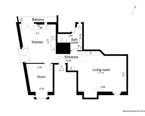Flot penthouse lejlighed med udsigt over Købehavn | København S