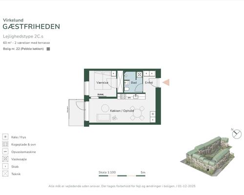 2 værelses lejlighed i Albertslund