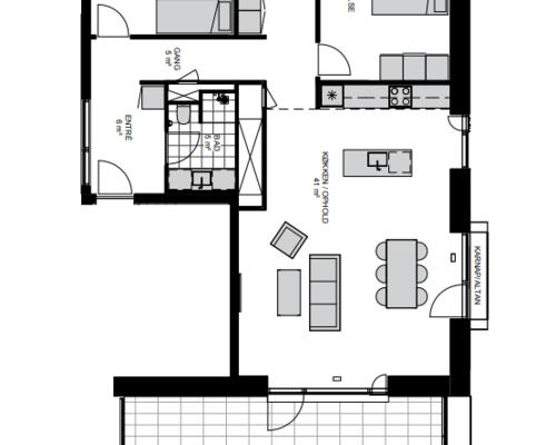 Attraktiv lejlighed i Risskov med tagterrasse