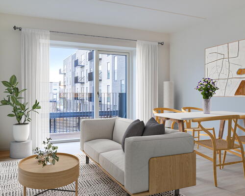 Stor og lys 2-værelses lejlighed med vestvendt altan