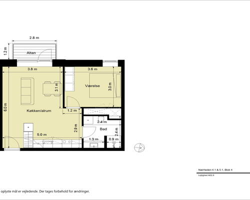 Stor og lys 2-værelses lejlighed med vestvendt altan