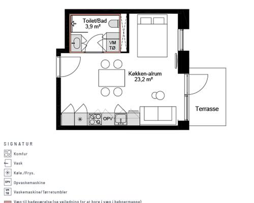 Nyopført 1-værelses lejlighed i Skejbyen