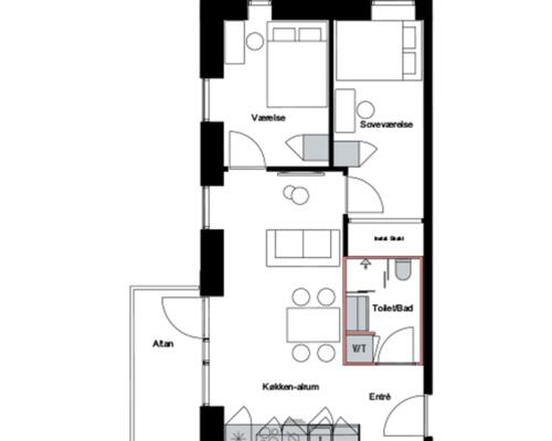 Delevenlig 3-værelses lejlighed i Skejbyen