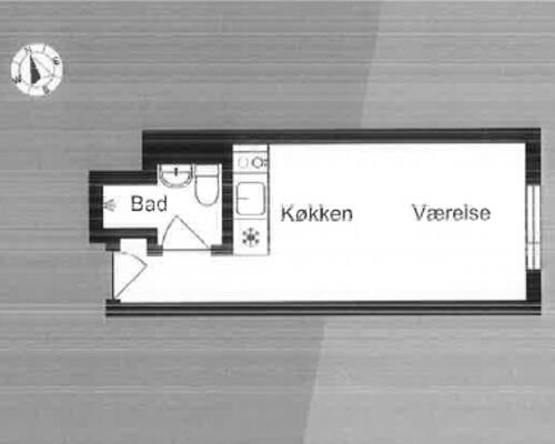 1-værelses studiebolig på Teglholmen