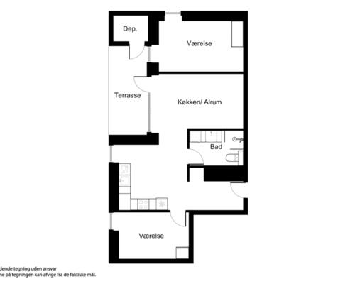 3 værelses lejlighed i Kalundborg