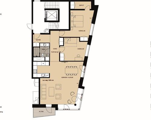 3 værelses lejlighed i København SV