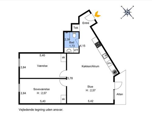 3 værelses lejlighed i Odense C