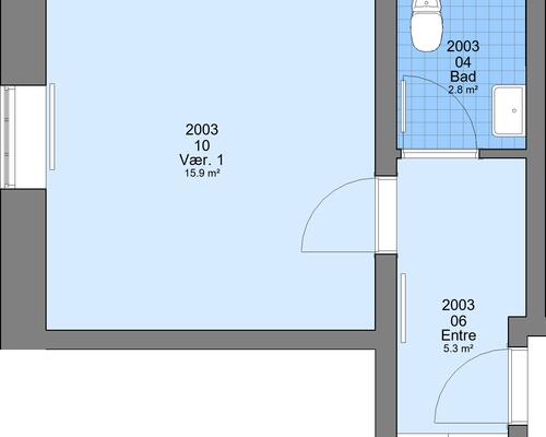 1 værelses lejlighed i Galten