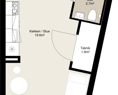 Velindrettet 1 vær på god attraktiv beliggenhed