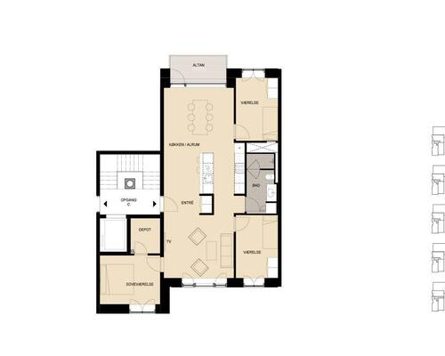 4 værelses lejlighed i København SV