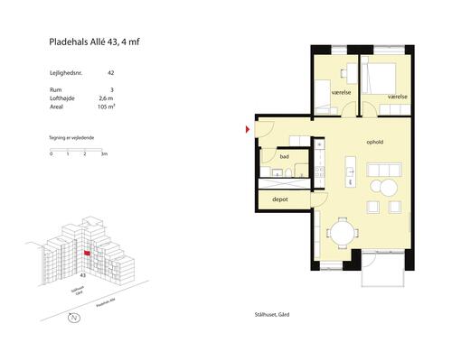 3 værelses lejlighed i København SV