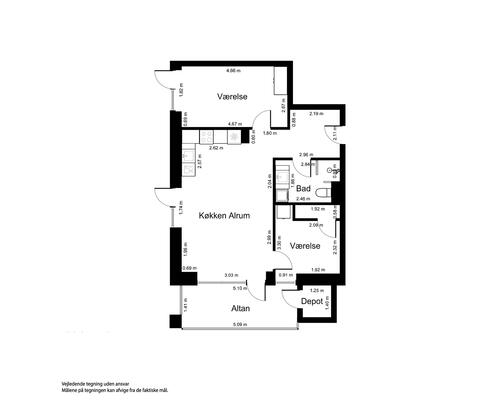 3 værelses lejlighed i Kalundborg