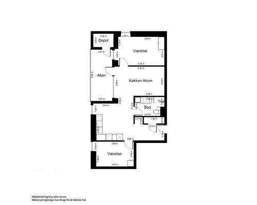 3 værelses lejlighed i Kalundborg