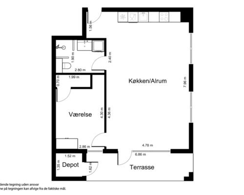 2 værelses lejlighed i Kalundborg