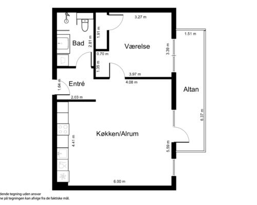 2 værelses lejlighed i Kalundborg