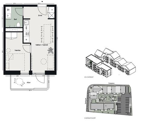 Velindrettet 2-værelses lejlighed på øverste sal i attraktive Porskjær Have