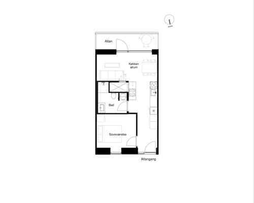 2 værelses lejlighed i København S