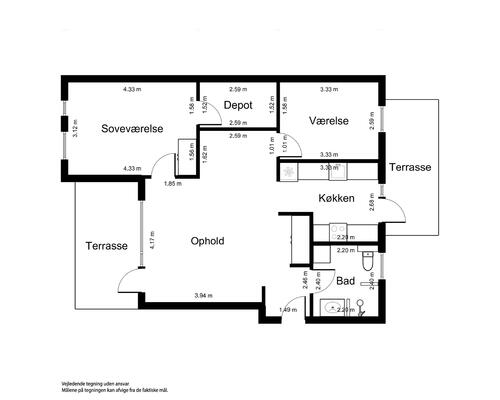 3 værelses lejlighed i Farum