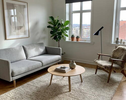 Lys 3-værelses på 78 m2 med trægulve, bykig og opvaskemaskine