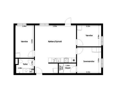 4 værelses lejlighed i Slagelse