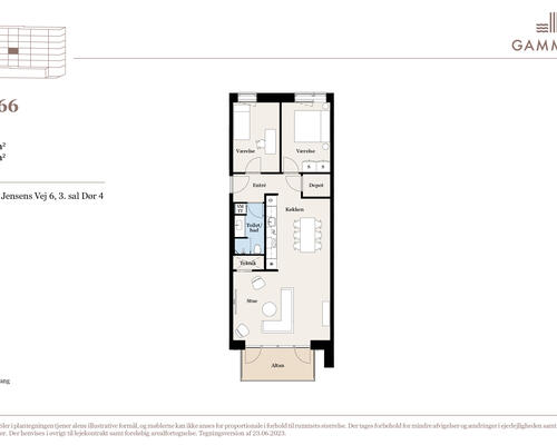 Skøn 3-værelses med altan