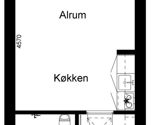 1 værelses lejlighed i Bjerringbro