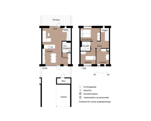 Nyopført 4-værelses rækkehus i 2 plan i Sofiendalsparken i Aalborg