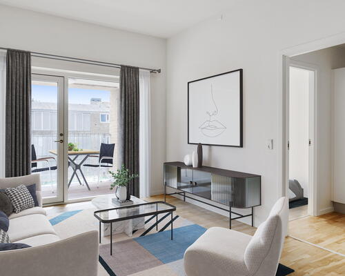 Bygården - Moderne 3 vær. lejlighed i lækre materialer