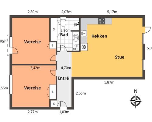 3 værelses lejlighed i Odense C