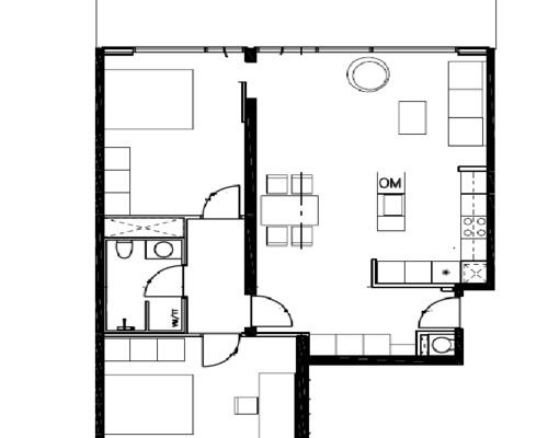 Rummelig 3-værelses lejlighed i Ørestaden