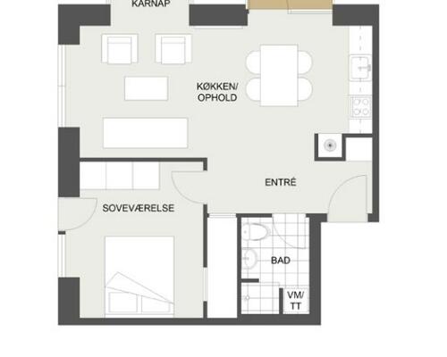 Lejligheder i Kværnloftet med stort køkkenalrum