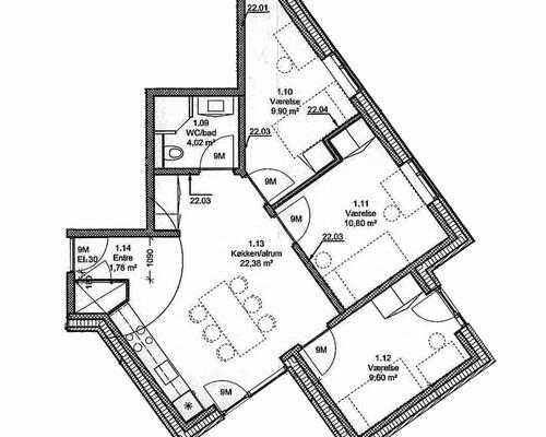 Flot 3-værelses lejlighed i Aarhus midtby