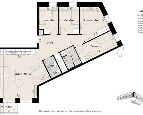 Charmerende 5-værelses lejlighed med to toiletter