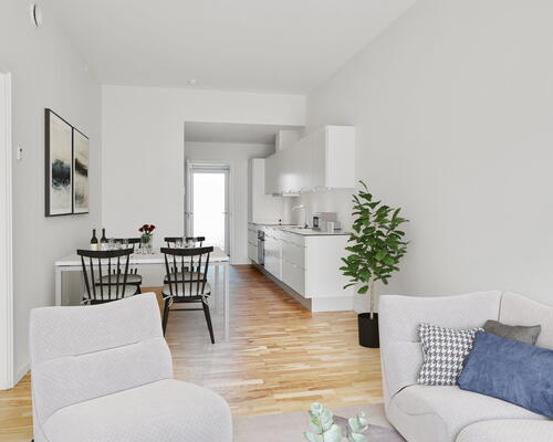 Bygården - Moderne 3 vær. lejlighed i lækre materialer