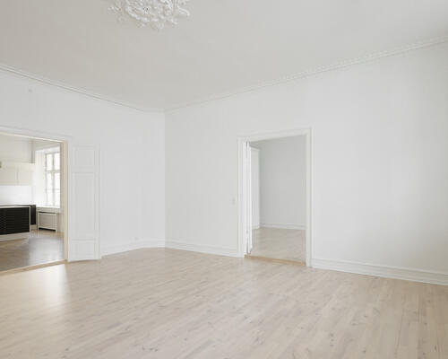 Lys bolig med gode indretningsmuligheder i Frederiksstaden