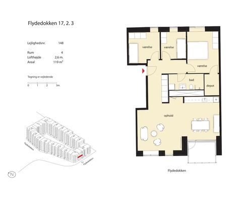 4 værelses lejlighed i København SV