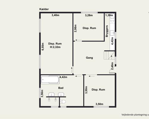 3 værelses hus i Vodskov