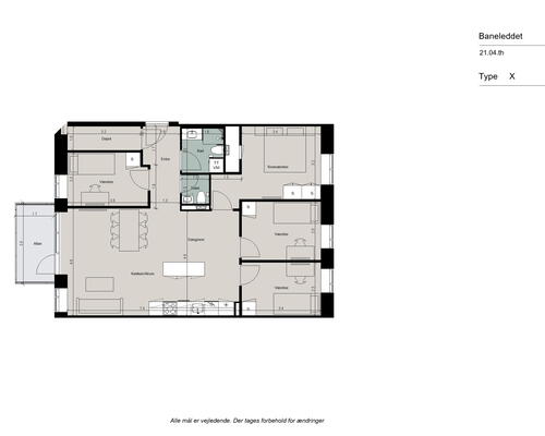 Velindrettet, rummelig og delevenlig 5-værelses bolig, med to toiletter, alt i hårde hvidevarer og altan mod gården - Ingen bindingsperiode!