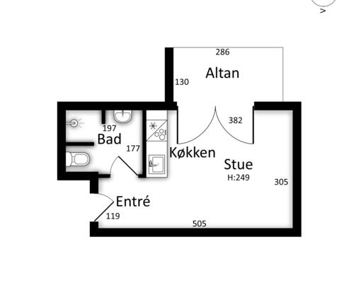 1 værelses lejlighed i Silkeborg