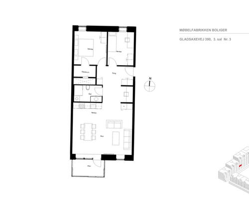 Stor, skøn 3-værelses lejlighed med egen altan i Søborg