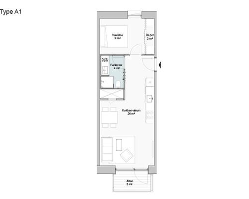 2 værelses lejlighed i Odense M