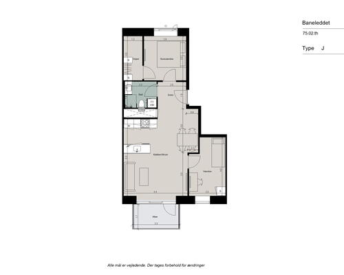 Skøn 3-værelses lejlighed med god planløsning, lyst materialevalg og sydvendt altan - Ingen bindingsperiode!